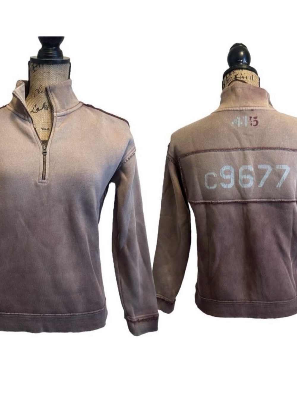 Free People Cozy Ombre Activewear Boho Quarter Zip Sweatshirt Small - N1080